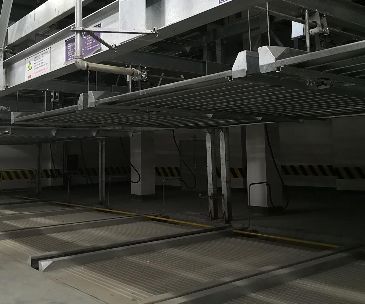 長武二層帶一層地坑升降橫移式自動立體停車庫
